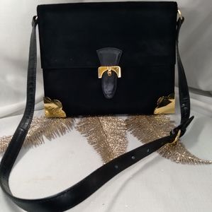 Extremely rare vintage black velvet Lederer italian purse.